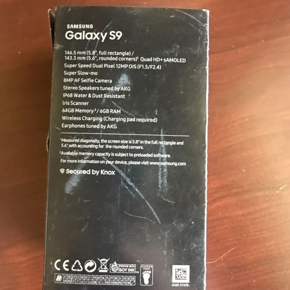 OEM Samsung Galaxy  S9 + plus box  EMPTY with headphones NO PHONE